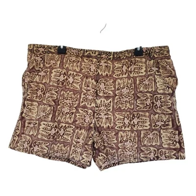 Vintage 1990s Mervyns Cheetah Brand Swim Shorts Mesh Lined Brown Print Retro - Image 1 of 4
