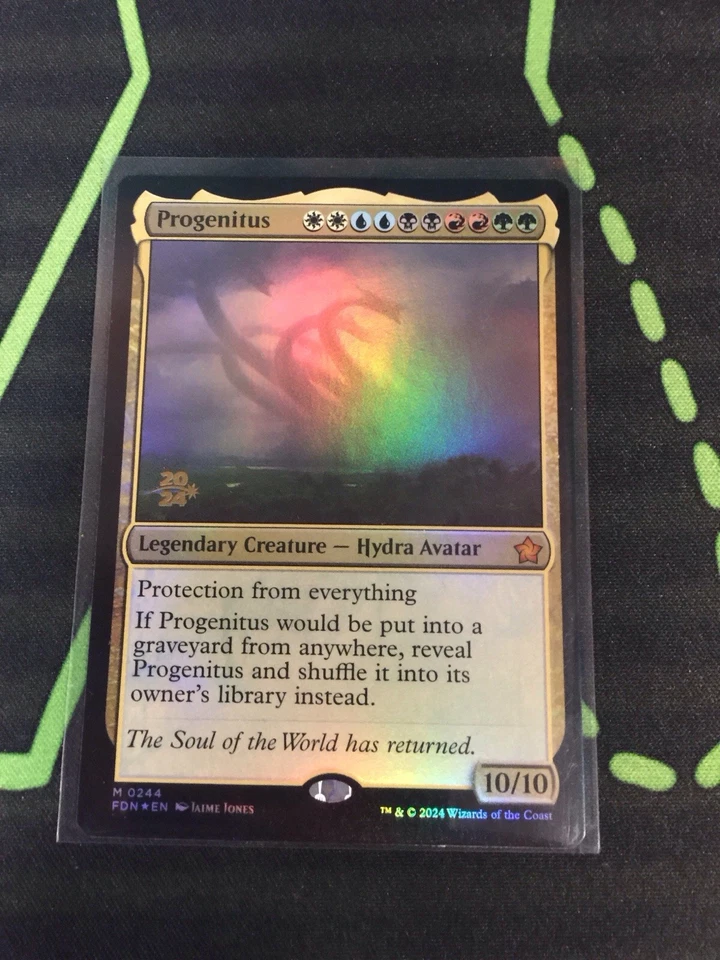 MTG Magic The Gathering Progenitus Foil FDN Prerelease Promo Hydra 5 Color - Image 1 of 1