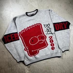 Vintage Iceberg History Bart Simpson Pullover Made in Italy XXL Strick - Bild 1 von 6