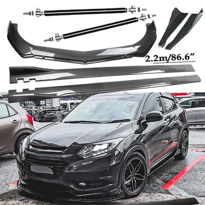 Carbon Fiber Front Bumper Lip Spoiler Side Skirt Body Kits For Honda HRV HR-V Foto 1 de 4