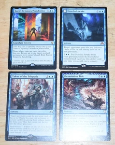 MTG 4X Raro Azul Karn's Temporal Sundering Sorprendido Despertar Talento del Telépata - Imagen 1 de 2