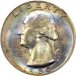 1980-D NGC MS66 WASHINGTON ~ BEAUTIFUL RAINBOW CLAD & VIDEO! - Picture 1 of 4
