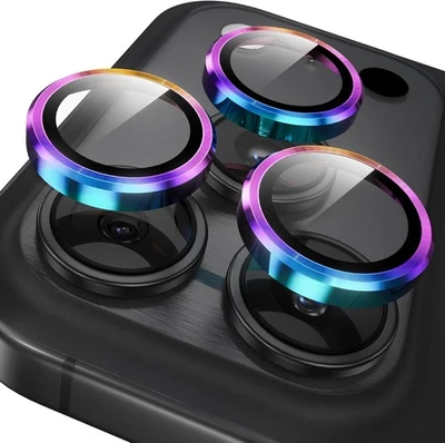 Protector de lente de cámara de vidrio templado con anillo de metal para iPhone 17 Pro Max/17 Pro Foto 1 de 4
