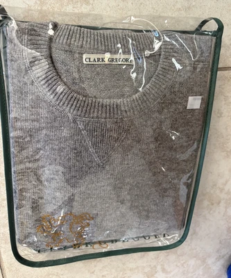 Suéter CLARK GREGORY Brookside Golf CC Para Hombre 100% Cachemira Gris XL NUEVO CON ETIQUETAS $399 Foto 1 de 4
