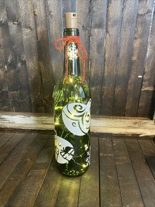 Handmade Lighted Holiday Wishes Christmas Balls Wine Bottle Fairy Lights - Picture 1 of 6