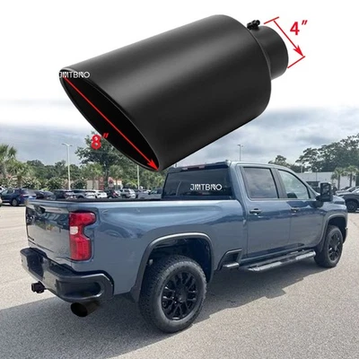 Punta de escape de acero inoxidable de 4" entrada 8" salida 15" L para Chevrolet Silverado 1500 Foto 1 de 4