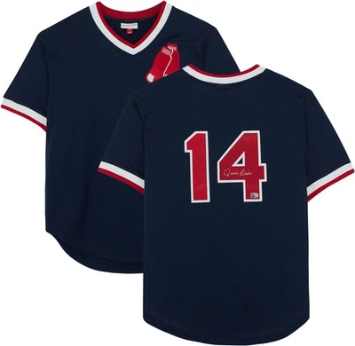 Camiseta deportiva de práctica de bateo Mitchell & Ness 1989 firmada por Jim Rice Red Sox auténtica Foto 1 de 4