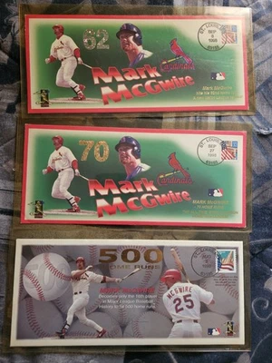 Mark McGwire Official MLB Commemorative Envelope Set – #62, #70 HR & 500 HR - Image 1 of 2