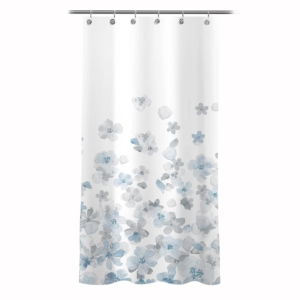 Sunlit Design 36 Inches Blue and Gray Small Stall Shower Curtains RV Hal...