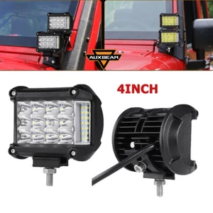 AUXBEAM 2X 4"inch LED Work Light Bar Side Shooter Driving Offroad Work Fog Lamp - Foto 1 di 12
