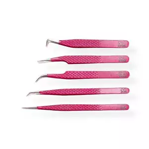 Rutschfeste Pink Glitzer Diamond Grip Wimpernverlängerung Pinzette - Bild 1 von 9