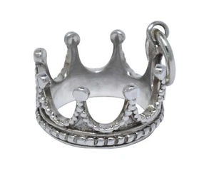 Tiffany & Co 925 Sterling Silver 3D Princess Crown Charm Pendant - Picture 1 of 8