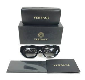 Versace Sunglasses MOD.4432-U 5232/11 Thick Black Cat Eye Frames w/ Gray Lenses - Picture 1 of 11