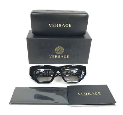 Gafas de sol Versace MOD.4432-U 5232/11 gruesas negras monturas de ojo de gato con lentes grises Foto 1 de 4