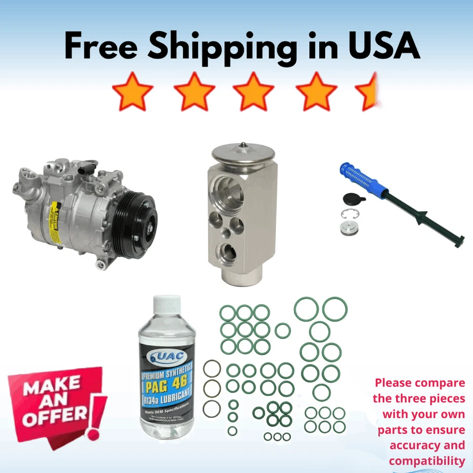 Compressor & Valve A/C Fit BMW 760i 2004-2006, BMW 760Li 2003-2008 - Image 1 of 1