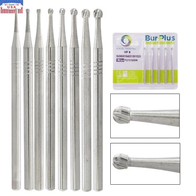 Wave Dental Carbide Straight Handpiece Bur Round HP1/4 1/2 1 2 3 4 5 6 7 8 10 - Image 1 of 4