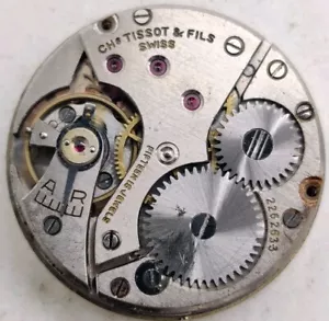 Vintage Tissot Cal. 27 15 jewel watch movement runs for repair - Picture 1 of 7