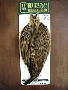 Fly Tying Whiting H/M Silver Rooster Cape Golden Badger #A