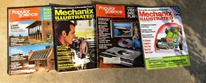 Lot of 4 Popular Science, Mechanix Illustrated 1976-77 DIY magazines - Imagen 1 de 5