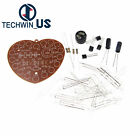 DIY Kit Red Green Dual-Color Heart-Shaped Module 18 LED Music Flash Light Gift