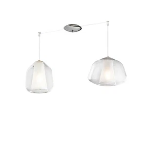 Lampadario moderno trasparente per soggiorno cucina 2 luci tpl 0901 - Foto 1 di 2