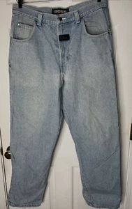 Vintage Men Sz 36 x 32 Y2K Baggy Denim BOSS Low Pocket Grunge Skater Jeans Acid - Picture 1 of 10