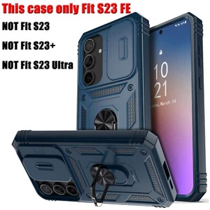 For Samsung Galaxy S23 FE Shockproof Phone Case, Magnetic Ring Stand Cover Blue - Picture 1 of 16