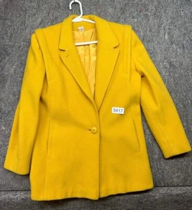 Vintage Braetan Womens Coat  Blazer Wool Blend Yellow Button 5/6 USA Made - Picture 1 of 10