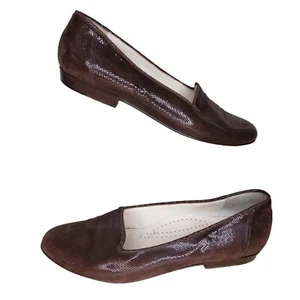 Bally Size Isabel Slip On Loafers 6.5 Brown Leather Flats Style Flex Italy - Picture 1 of 9