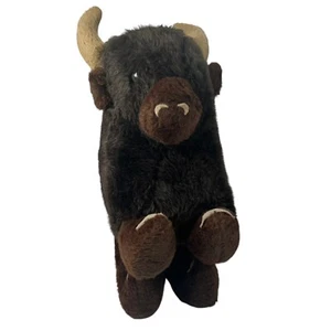 Dakin 71 Bison Buffalo Pillow Pets Plush Brown Stuffed 12 In Stand RARE Vintage - Bild 1 von 19