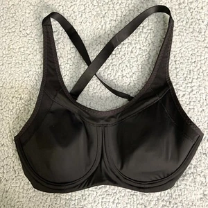 Athleta BH Damen 32C schwarz Sport BH Criss Cross Träger Rücken gepolstert Bügel - Bild 1 von 8