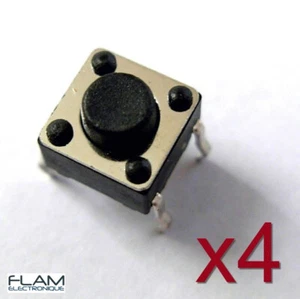 4x Rupteur commutateur micro switch 6x6x6mm black Button Switch Touch Contact - Imagen 1 de 8