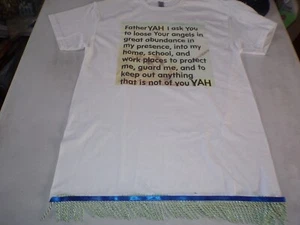 Camisa Father Yah I Ask You blanca con flecos verde claro - Imagen 1 de 6