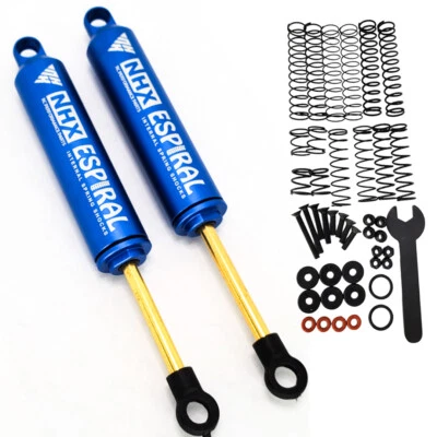 NHX RC 100mm Espiral Two Stage Internal Spring Damper Shocks (2) Blue : Crawler - Image 1 of 4