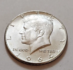 AU / BU 1964 JFK John F Kennedy 90% Silver Half Dollar 50c J39 - Picture 1 of 8