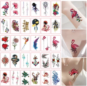 30Pcs Water Transfer Temporary Tattoo Stickers Waterproof Flaming Flower #P NH25 - Picture 1 of 2