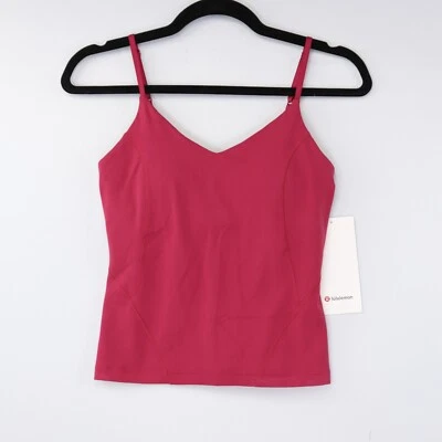 Camiseta sin mangas Lululemon para mujer Alinear cami hasta la cintura cuello en V magenta rojo humo talla nueva con etiquetas Foto 1 de 4