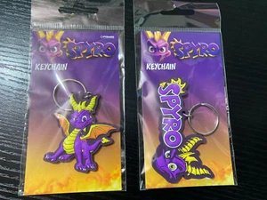 SPYRO The Dragon x 2 Official Keyring Rubber Keychain Video Game Merch - Picture 1 of 3