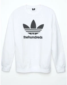 Adidas x The Hundreds suéter cuello redondo blanco negro pequeño S - Imagen 1 de 5