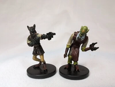 Lot 2 Star Wars Miniatures Abyssin BLACK Sun Thug #12 Shistavanen Pilot #29 2005 - Image 1 of 4