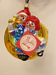 Kurt Adler Polonaise Weihnachtsschmuck aus mundgeblasenem Glas - Raggedy Ann & Andy 1998 - Bild 1 von 9