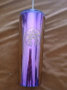 Starbucks Hot Pink Red Purple Ombre Metallic Venti Tumbler Cold Cup 24oz 2022 - Picture 1 of 8