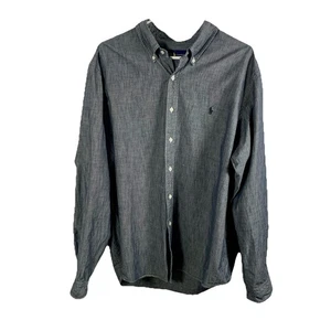Polo Ralph Lauren Men's Dress Shirt Button Down Sz 2XL Gray Work Classic Pony - Picture 1 of 8