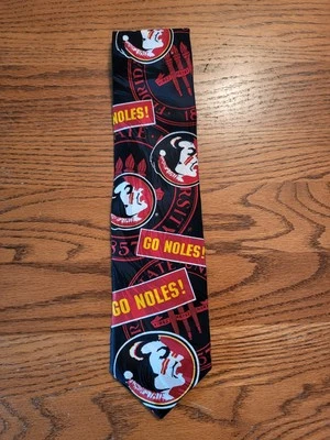 Corbata de diseñador vintage años 90 Ralph Marlin Florida State University 100 % seda nueva con etiquetas Foto 1 de 4