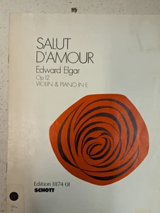 Elgar: Salut d'Amour op.12 Violin & Piano in E: Schott: Music Score - Picture 1 of 2