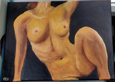 Obra de arte original "Ho what a body" mujer nud8 pintura al óleo 40x30 cm de TJCutting Foto 1 de 4
