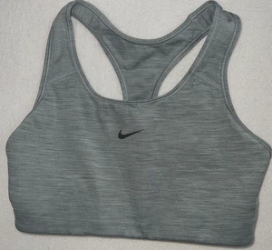 Nike Swoosh Light Support Women Size Medium Non-Padded Sports Bra Gray EUC Top - Picture 1 of 7