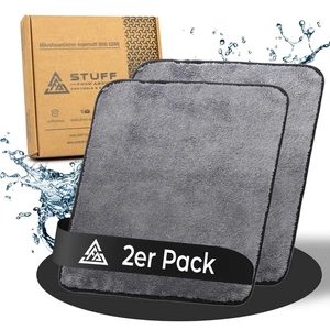 2er Mikrofasertuch 40x40 600GSM Autopflege Mikrofasertücher Auto weich saugstark - Bild 1 von 10