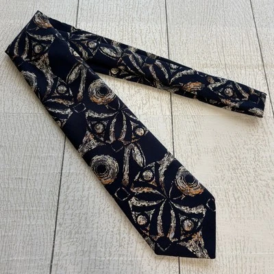 Vintage Leonardo Black Abstract Tie - Image 1 of 4