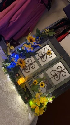 Espejo Bayou Encantado Bendito Decoración Bruja | Espejo de Protección con Luces LED Foto 1 de 2